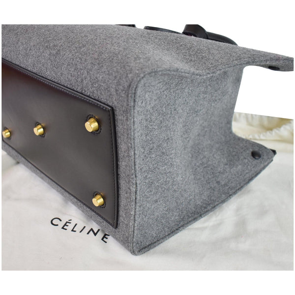 CELINE Tie Knot Felt Calfskin Tote Bag Grey/Black
