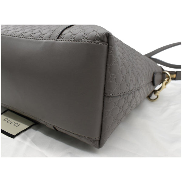 GUCCI Convertible GG Microguccissima Leather Satchel Bag Grey 449656