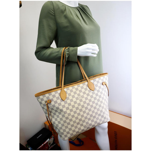 Louis Vuitton Neverfull MM Damier Azur Hand Bag