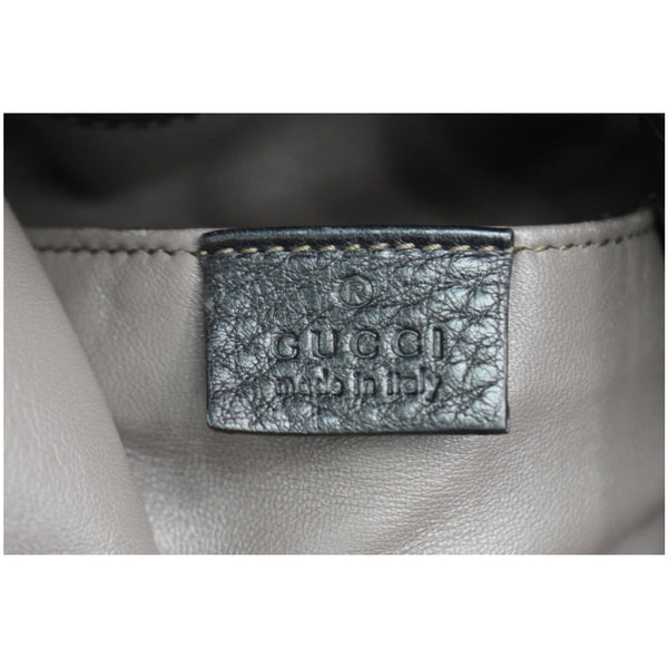 GUCCI Miss Bamboo Medium Leather Bucket Shoulder Handbag Black 387613