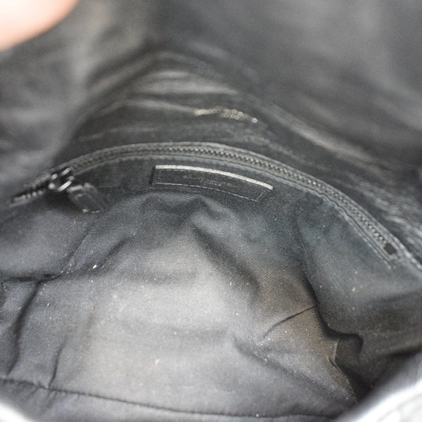 YVES SAINT LAURENT Small Loulou Puffer Quilted Lambskin Leather Crossbody Bag Black