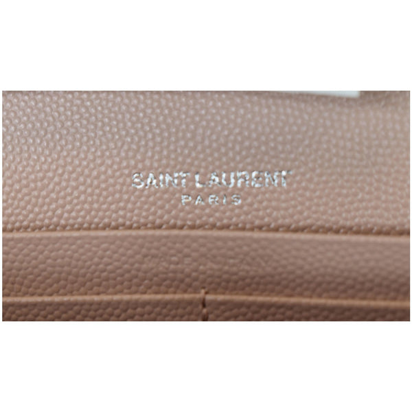 YVES SAINT LAURENT Monogram Grain De Poudre Chain Wallet Rose Pink