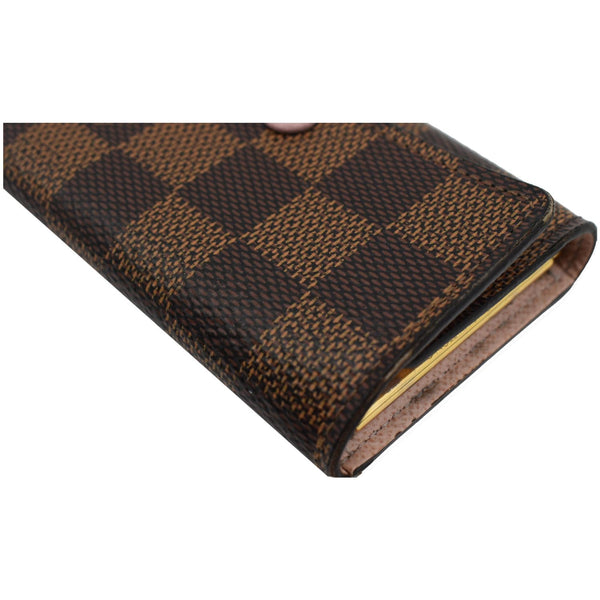LOUIS VUITTON Damier Ebene 6 Key Holder Rose Ballerine