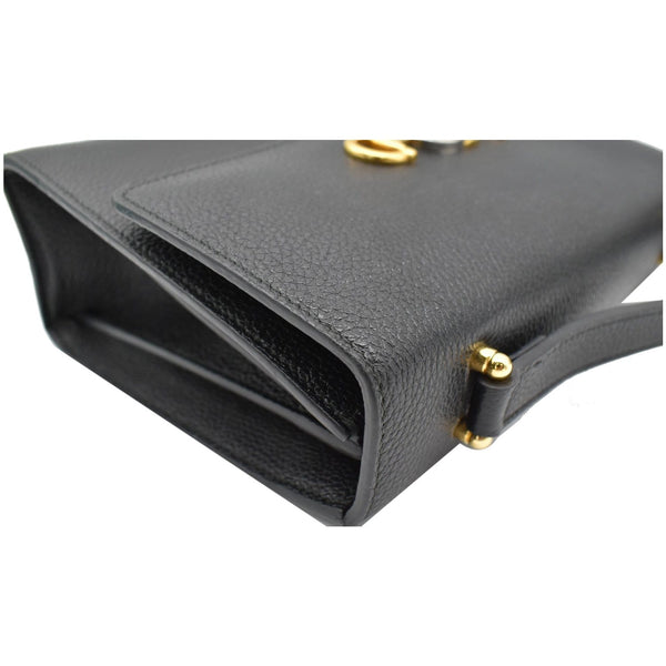 GUCCI Zumi Small Grainy Leather Chain Crossbody Bag Black 576388