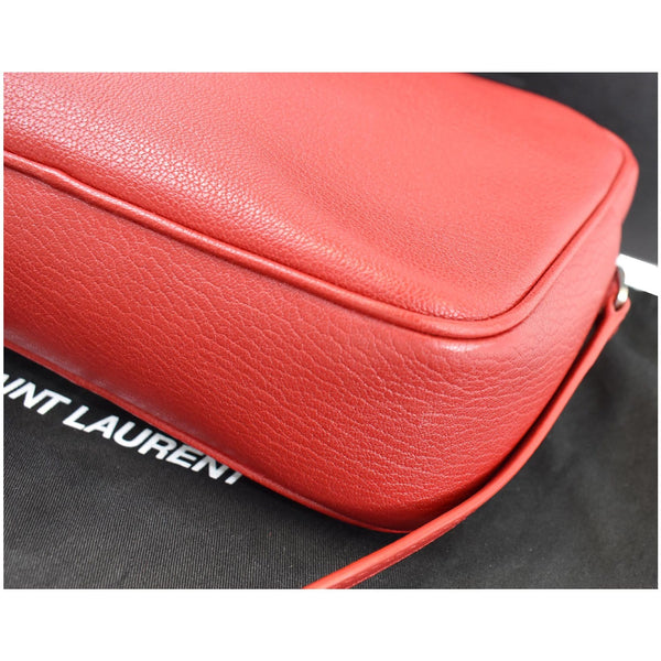YVES SAINT LAURENT Lou Camera Monogram Leather Shoulder Bag Red