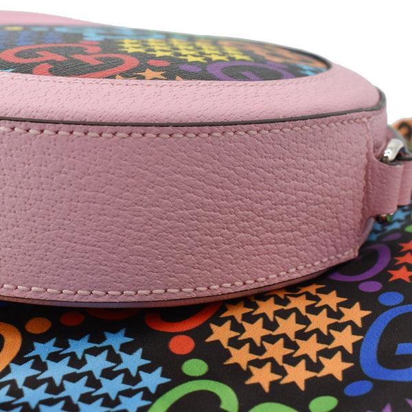 GUCCI applique GG Psychedelic Round Leather Crossbody Bag Multicolor 603938