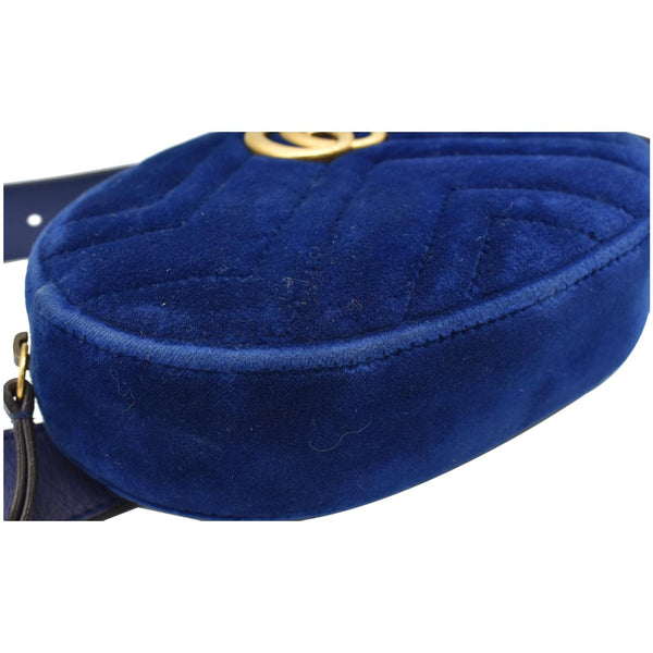 GUCCI GG Marmont Matelasse Velvet Belt Bag Blue 476434