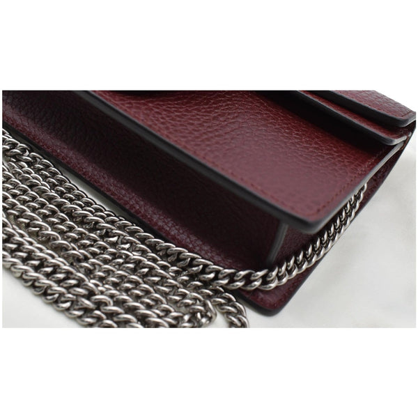 Gucci Dionysus Super Mini Leather Shoulder Bag Burgundy