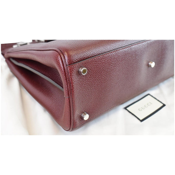 GUCCI Zumi Medium Grainy Leather Top Handle Bag Burgundy 564714