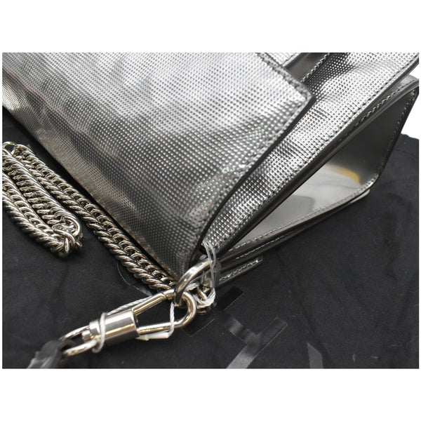 Givenchy Small Gv3 Calfskin Leather Crossbody Bag Metallic Silver