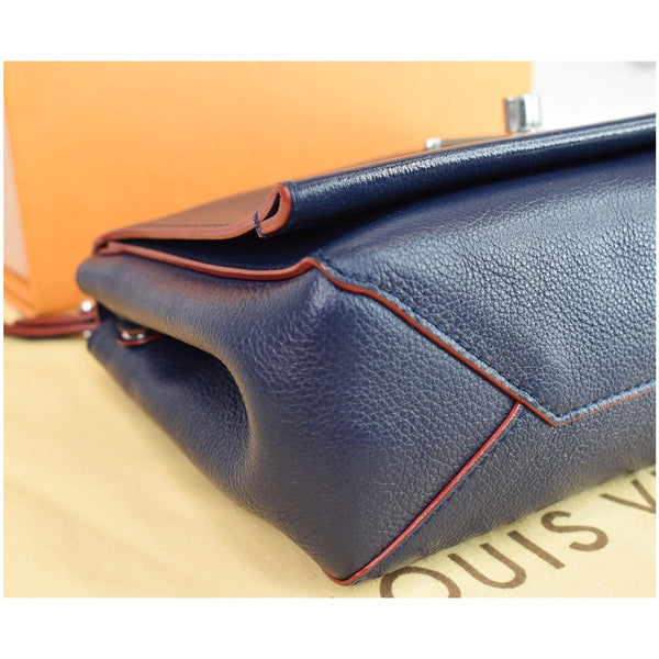 LOUIS VUITTON Lockme II BB Pebbled Leather Shoulder Bag Blue