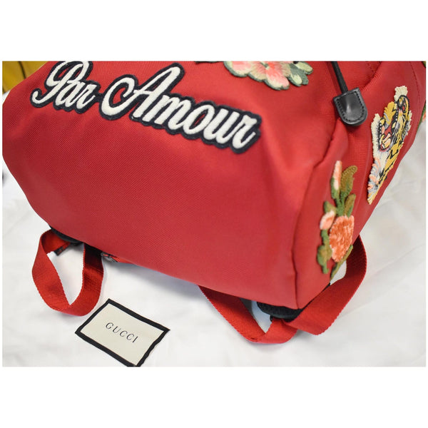 GUCCI Techno Embroidered Canvas Web Backpack Bag Red 45098
