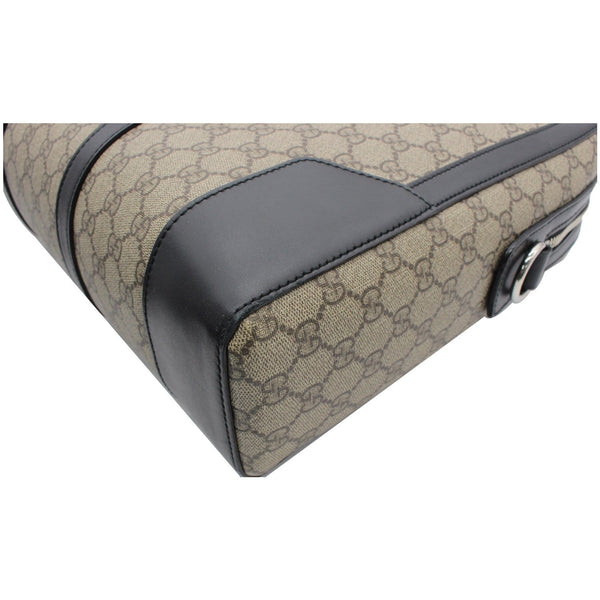 Gucci Eden GG Supreme Canvas Briefcase Bag - bottom corner