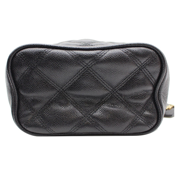 YVES SAINT LAURENT 80's Vanity Quilted Grain De Poudre Leather Shoulder Bag Black