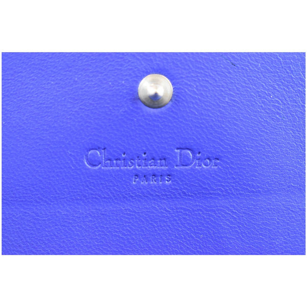 Engraved Christian Dior Cannage Lady Dior Charm Leather Wallet