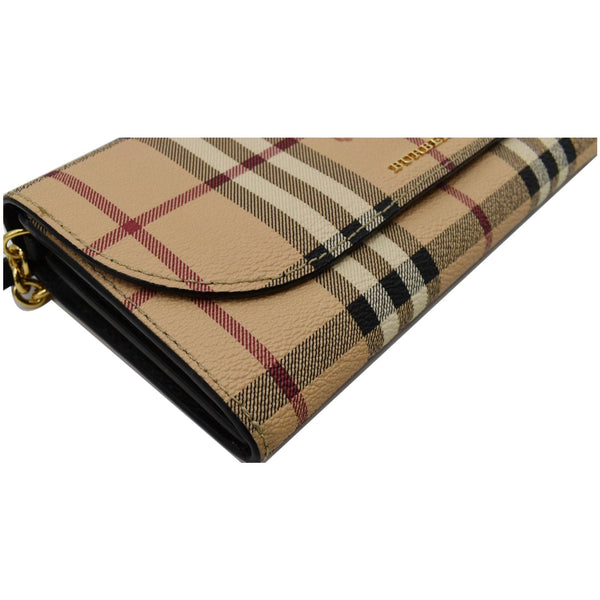 Burberry Henley Haymarket Check Canvas Wallet On Chain Bag
