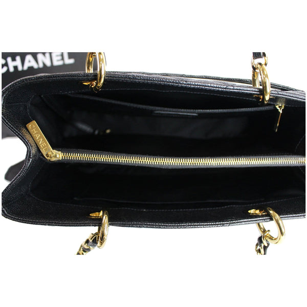 CHANEL Grand Shopping Caviar Leather GST Tote Bag Black