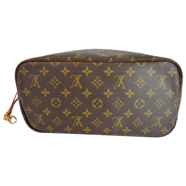 Louis Vuitton Neverfull MM Monogram Canvas Shoulder Bag - bottom view