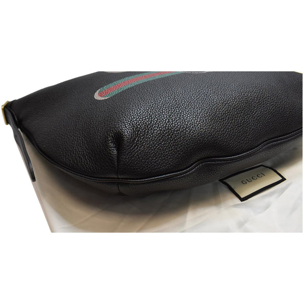 Gucci Half Moon Logo Hobo Shoulder Bag - preloved black bag | DDH