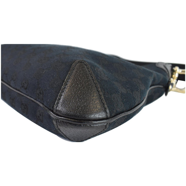 GUCCI Creole Monogram Leather Hobo Bag Black 145826