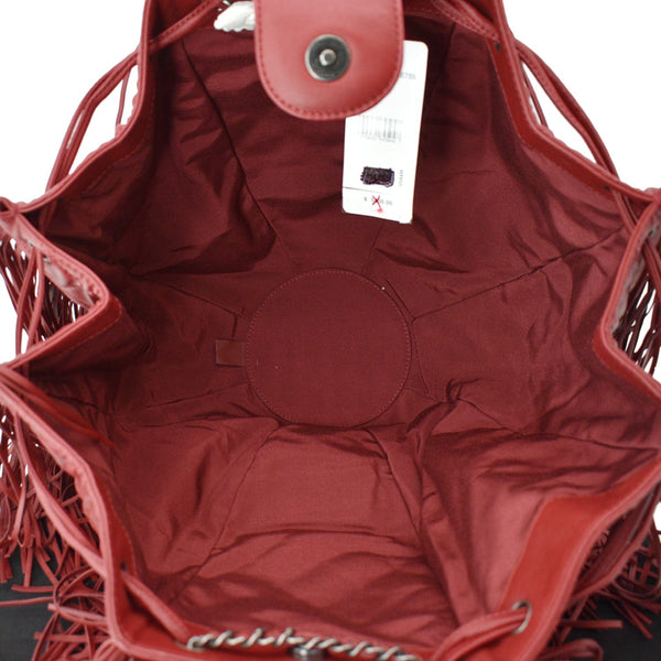 CHANEL Paris Dallas Drawstring Fringe Shoulder Bag Red