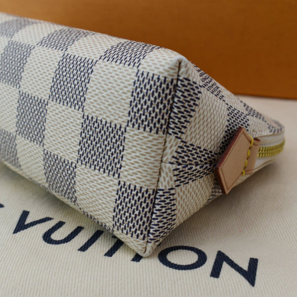 LOUIS VUITTON Damier Azur Cosmetic Pouch White