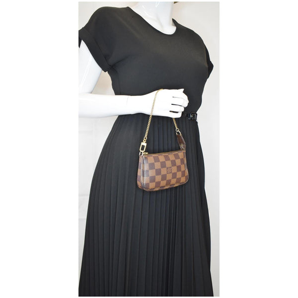 Louis Vuitton Mini Pochette Damier Ebene Hand Pouch