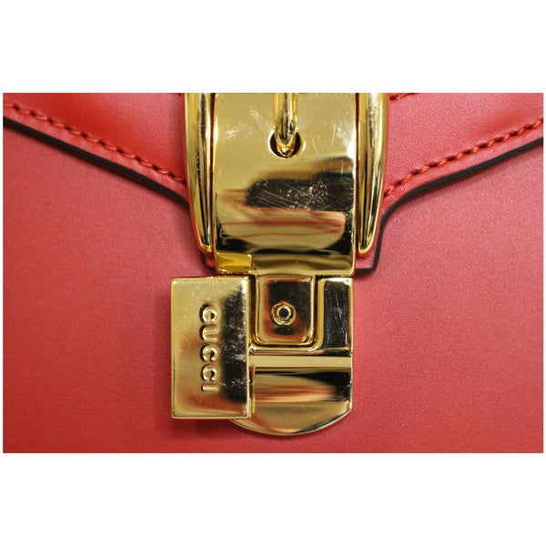 GUCCI Sylvie Mini Leather Crossbody Bag Red 470270
