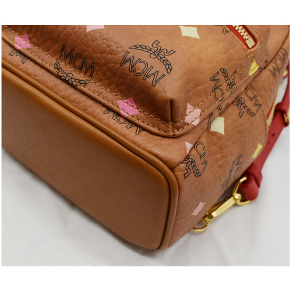 MCM Skyoptic Stark Bebe Boo X Mini Visetos Backpack Bag Cognac