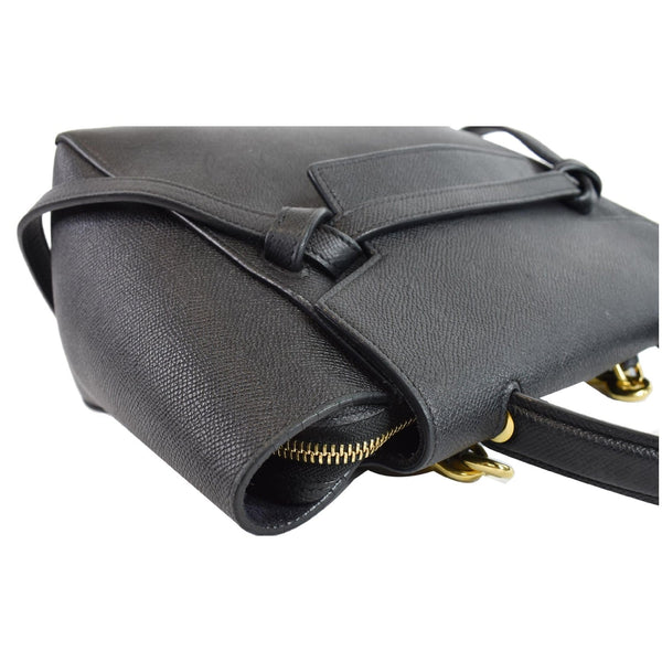 CELINE Micro Belt Grained Calfskin 2Way Shoulder Bag Black