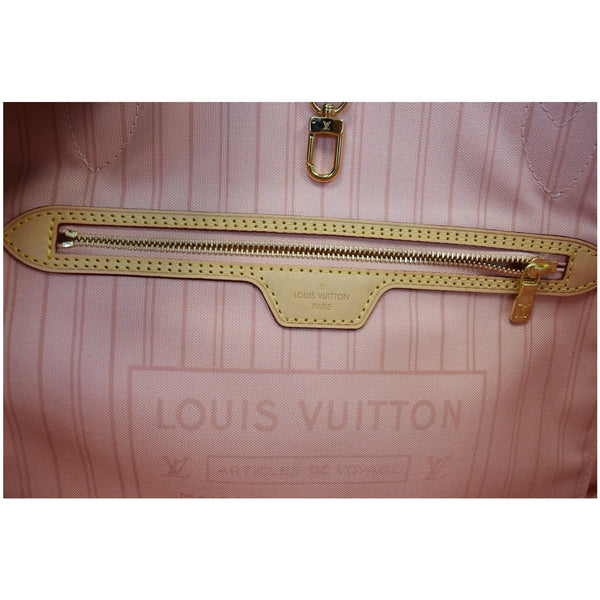 LOUIS VUITTON Neverfull MM Tahitienne Damier Azur Shoulder Bag Pink