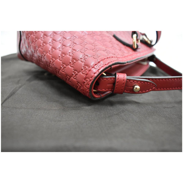 GUCCI Small Bree Microguccissima Leather Tote Crossbody Bag Red 449241