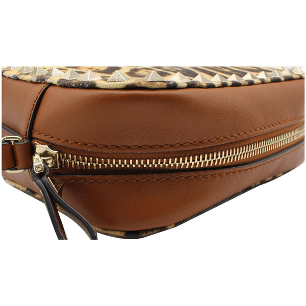 VALENTINO Rockstud Leopard Canvas Leather Camera Bag Selleria