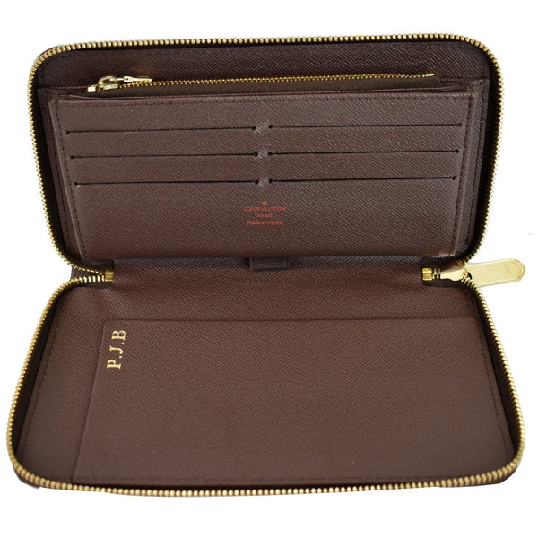 LOUIS VUITTON Zippy Damier Ebene Organizer Wallet Brown