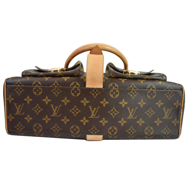 LOUIS VUITTON Manhattan GM Monogram Canvas Satchel Bag Brown