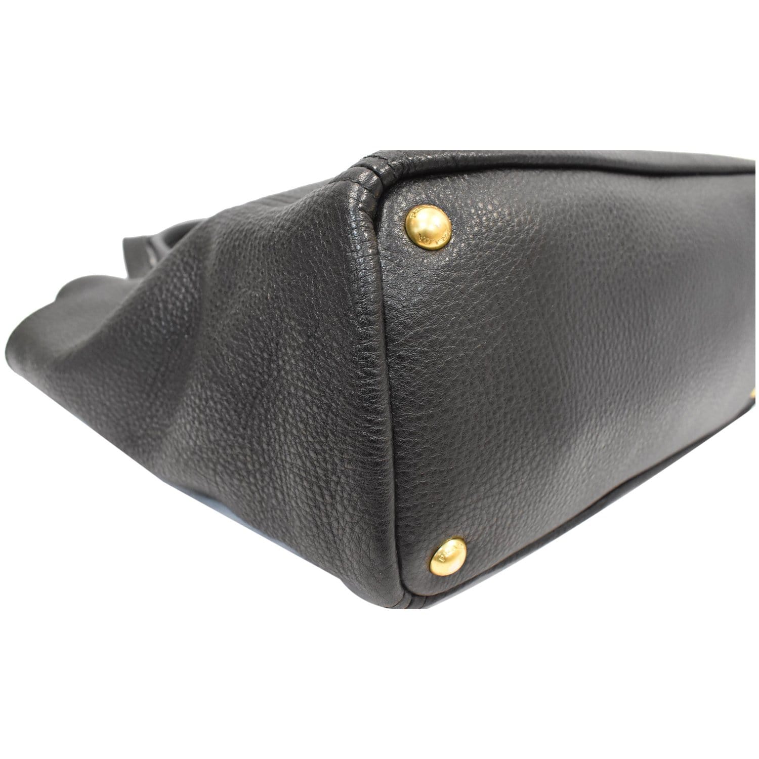 Prada Talco Vitello Daino Leather Top Handle Bauletto Bowler Bag BL0862