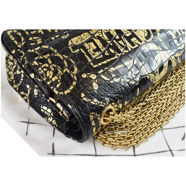 preloved Chanel Reissue 2.55 Crocodile Embossed Graffiti Bag