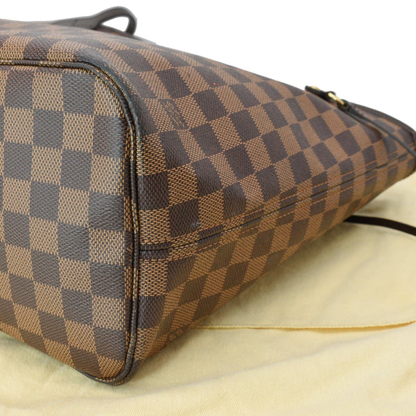 LOUIS VUITTON Neverfull MM Damier Ebene Tote Bag Brown