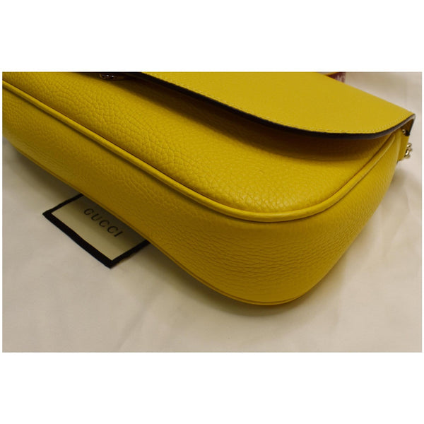 GUCCI Soho Chain Flap Leather Shoulder Bag Yellow 536224
