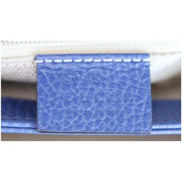 GUCCI GG Interlocking Leather Chain Shoulder Bag Blue 510302