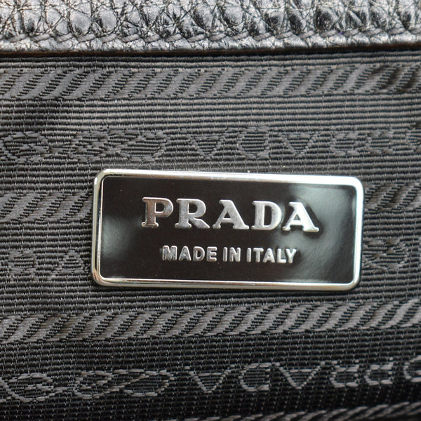 PRADA Gradient Antik Frame Leather Satchel Bag Bronze Metallic