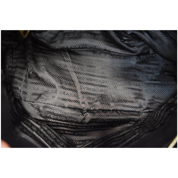 PRADA Tessuto Gaufre Ruched Nylon Leather Shoulder Bag Green