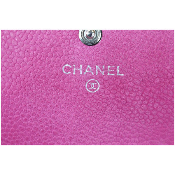 Chanel CC Caviar Leather Long Wallet Chanel logo\