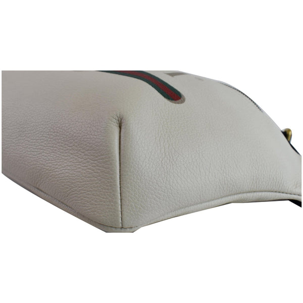 GUCCI Print Leather Medium Belt Waist Bum Bag White 530412