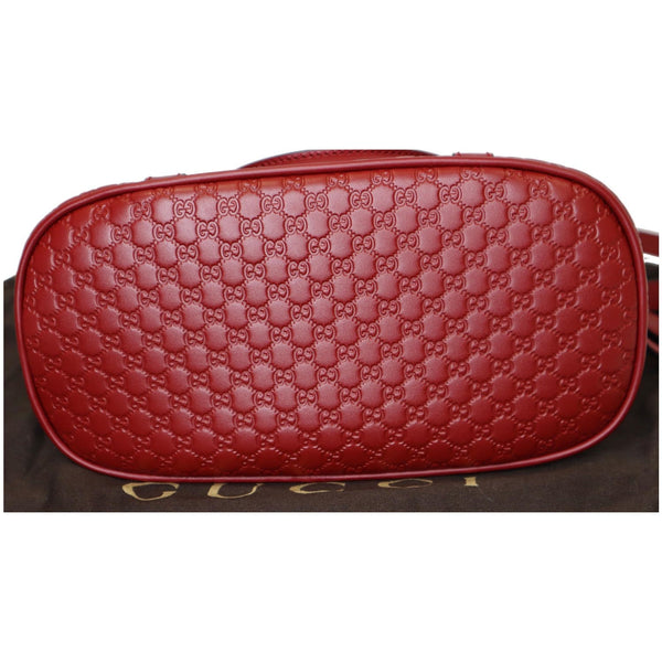 Gucci Dome Convertible Micro Guccissima Hand Bag red colored base