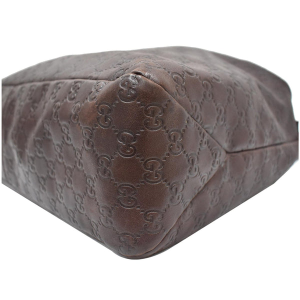 Gucci Horsebit Large Guccissima Leather Hobo Bag - bottom corner | DDH