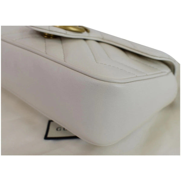 GUCCI GG Marmont Super Mini Matelasse Leather Shoulder Bag White 476433