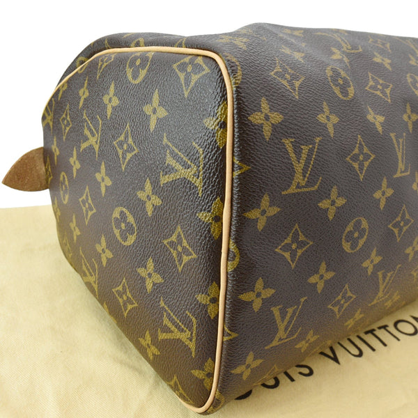 LOUIS VUITTON Speedy 30 Monogram Canvas Satchel Bag Brown