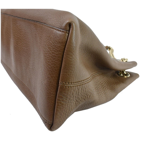 GUCCI Soho Pebbled Leather Chain Shoulder Bag Brown 308982