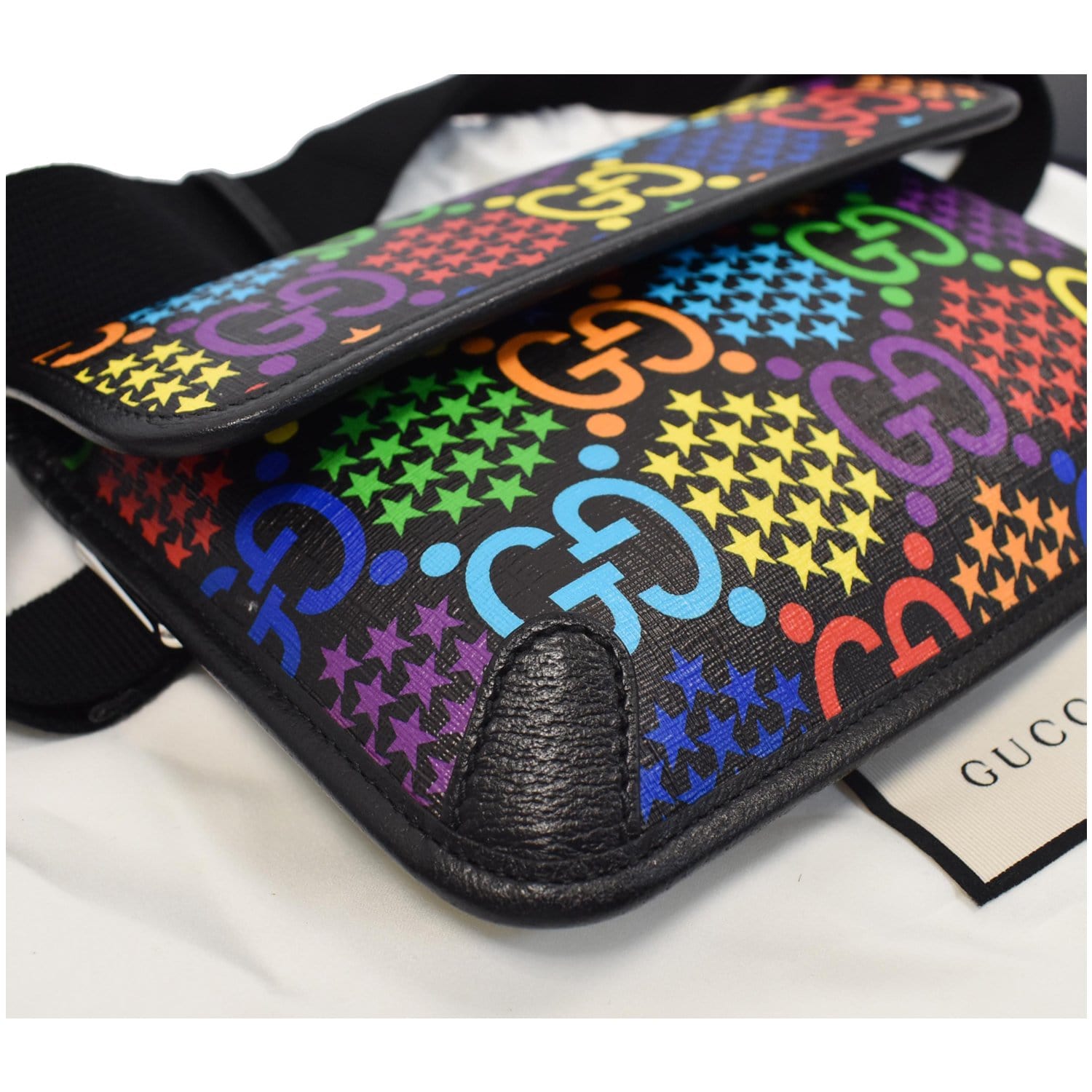 GUCCI GG Psychedelic Supreme Canvas Belt Bumbag Bag Black 598113